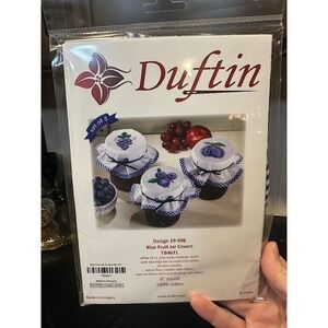 Duftin Blue Fruit Jar Covers Cross Stitch Kit Set of 3 Design 19 996